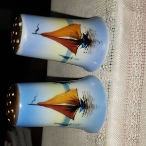 Vintage 1950's Sailboat Salt and Pepper Shakers Made In Japan